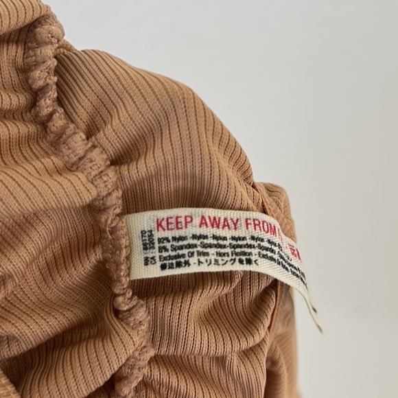 NWT Free People On Your Side Nude Ruched Bodysuit - Picture 9 of 12